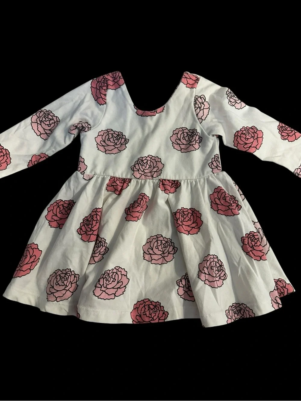 Monica and Andy Floral Dress White Pink 6-12 months